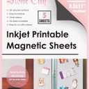 Stone City Printable Magnetic Sheets Make Refrigerator Photo Magnet Glossy Print Paper 12mil Thickness for Inkjet Printers 8.5x 11 Inches 5 Sheets