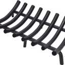 Fire Pit Grate - Fireplace Grate 20 Inch Heavy Duty Firewood Stove Log Holder Rack Solid Round Steel 3/4" Wrought Cast Iron Indoor Outdoor Camping Chimney Hearth Wood Burning Accessories Tools