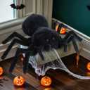 HyDren 31.5 x 19.7 Inch Giant Spider Plush Stuffed Animal Toy Soft Cute Decorations Indoor Spider Pillow Gifts for Kids Bedroom Decor for Birthday Party Hugging Pranks Sofa Couch Bed