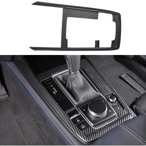 Interior Center Console Gear Shift Panel Frame Cover Decoration Trim for Mazda CX30 CX-30 Accessories 2020 2021 2022 2023 2024 2025 (for Left Hand Drive) (Carbon Fiber Style)