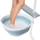 Tlswshsy Portable Pool Foot Bath,Collapsible Pool Foot Wash Basin Tub,Foot Bath Basin for Above Ground Swimming Pools Accessories (White)