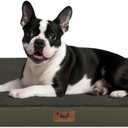 Plush Orthopedic Dog Bed for Medium Dogs & Puppies, Waterproof Dog Beds 29x18 Inch with Removable Washable Cover, Egg Crate Foam Flat Pet Mat, Coffee