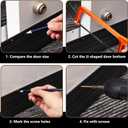 Yaocom 2 Pack U Shape Screw on Under Door Seal 36 Inch Aluminum and Rubber Door Threshold Extension with Draft Stopper for Home Prevents Hot and Cold Air, Dust and Insects, Suitable for 1-3/4 Inch