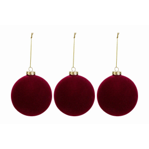 60PCS Christmas Velvet Ball Ornaments 4 Sizes Velvet Balls Bulk Flocked Shatterproof Decorations for Holiday Xmas Tree Decor (Dark Red)