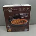 KLAIF 12" Electric Countertop Pizza Oven Indoor With Ceramic Stone, Dual Adjustable Temperature Controls, Includes 4 Pizza Tools, LMR-White