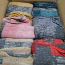 Fleece Throw Blankets Bulk Fleece Blankets Solid Wholesale Lightweight Warm Soft for Pet Bed Sofa Office Wedding Gifts Travel Seasons Multiple Plaid 50x60 Inches Pack of 6