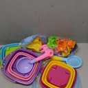 Collapsible Beach Toys Set for Kids Toddlers, Travel Beach Sand Castle Kits with Mesh Bag & Molds, Collapsible Sand Bucket and Shovel Set, Sandbox Toys for Toddlers Kids Age 3-12