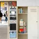 Locker Organizer Set with Locker Shelf, Back to Gym, Office, School Essentials Locker Decoration for Girls Boys (Gray + Black Shelf)