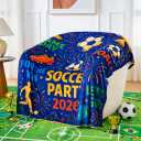 Soccer Party 2026 Throw Blanket, Game Day Football Celebration Blanket, Soft Flannel Sports Party Decor for Couch Bed, Fun Gift for Men Women Kids