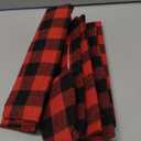 Boao 6 Pieces Christmas Refrigerator Cover Cabinet Door Handle Covers Thick Plaid Kitchen Appliance Covers Handle Protector for Christmas Decorations Microwave(Black and Red, Buffalo Plaid)