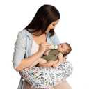 Boppy Nursing Pillow - Firm, Ergonomic U-Shaped Bottle and Breastfeeding Pillow with High Lift for Comfort and Support, Spacious Surface - Pink Garden Flowers