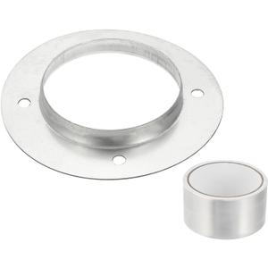 PATIKIL 4 Inch Duct Connector Flange, Metal Straight Pipe Exhaust Flange Duct Mounting Plate for Heating Cooling Ventilation HVAC System, Galvanize Steel