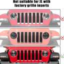 JeCar Front Grill Inserts & Headlight Cover Kit Compatible with Jeep Wrangler 2018-2023 JL & Unlimited, Black