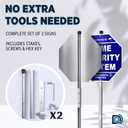 Protected By Home Security System Signs, 1028" Reflective Aluminum Warning Sign for Outside, Police Dispatch Connected with Stake, Set of 2