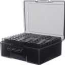 Photo Storage Box 5" x 7", 18 Inner Extra Large Photo Organizer Container, Plastic Craft Storage Box with Handle for Pictures Stickers Stamps Seeds