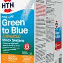 HTH 52038 Swimming Pool Care Green to Blue, Advanced Shock System, 2-Step Swimming Pool Care Solution, 1 Kit