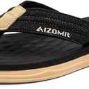 Mens Beach Flip Flops Orthotic Summer Thong Sandals Comfort Rubber Soles with Soft Cushion 11.5