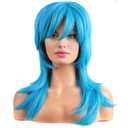 RightOn Blue Wigs for Women and Men Costume Blue Wigs for Cosplay Party Halloween