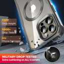 [CD Loop+Privacy Screen Protector]Magnetic Case for iPhone 16 Pro Case,[Military Grade Protection] Anti-peep Privacy Screen Double Sided 9H Glass Compatible with MagSafe Case for iPhone 16 Pro (Natural Titanium)