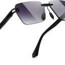 SUNGAIT Rimless Rectangle Sunglasses Square Frameless Shades for Men Women Y2K Vintage UV Protection