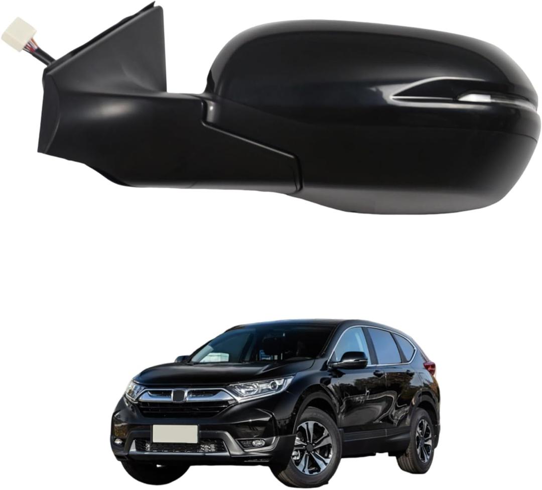 Side Mirror Car Door Mirror Fits for HONDA CRV 2017-2022 Left Driver Side | Power Adjustable Glass |Signal |Heated |Blind Sport Monitor | Paint to Match |HO1320318 | BLACK (LH)