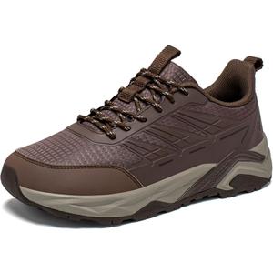 HOBIBEAR Men's Trail Hiking Shoes Wide Fit - Lightweight Low Top Breathable Sneakers for Walking, Trekking & Outdoor Adventure (Brown), 12 Wide 