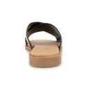 XOXO Women's Melly Flat Sandal (8, Black)