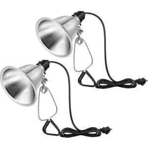 VIVOSUN 2-Pack Clamp Lamp Light with Detachable 5.5 Inch Aluminum Reflector up to 60W E26 Socket (No Bulb Included), 6 Feet Cord, UL Listed