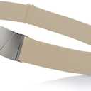 ONE-BELT No Show Invisible Elastic Belts for Women & Men 1.5" adjustable Non Slip Fits waist upto 50 Inch. Designed in USA. (Beige)