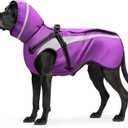 Mosucoirl Dog Raincoat Waterproof Raincoats for Dog Reflective Dogs Rain Jackets with Hood Hoodie Pet Rain Poncho Coat for Dogs Puppies (Purple, S)