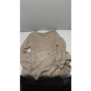 AUSELILY Womens Fall Dress 2025 Long Sleeve V Neck Short Dress Lightweight Casual Knit Sweater Dresses with Pockets, Coffee, Large