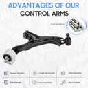 Front Lower Control Arm w/Ball Joint Outer Tie Rods Sway Bars Suspension Kit Replacement for 2005-2009 Chevrolet Equinox 3.4L, 2006-2009 Pontiac Torrent 3.4L, 2002-2007 Saturn Vue (6pc)
