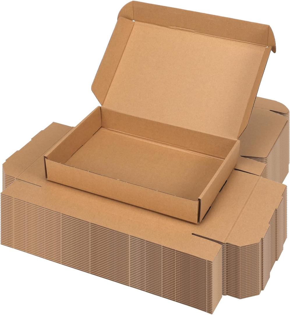 12x8x2 inch Shipping Boxes Set of 30 Brown, Inner Size 11.6x7.6x1.6 inch Cardboard Mailing Boxes for Small Business Packaging or Gift Wrapping