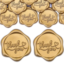 Thank You Envelope Seals - Self Adhesive Wax Seals Stickers - for Wedding Invitation, Thanksgiving Card, Gift Wrapping and Bags - Champagne (100PCS)
