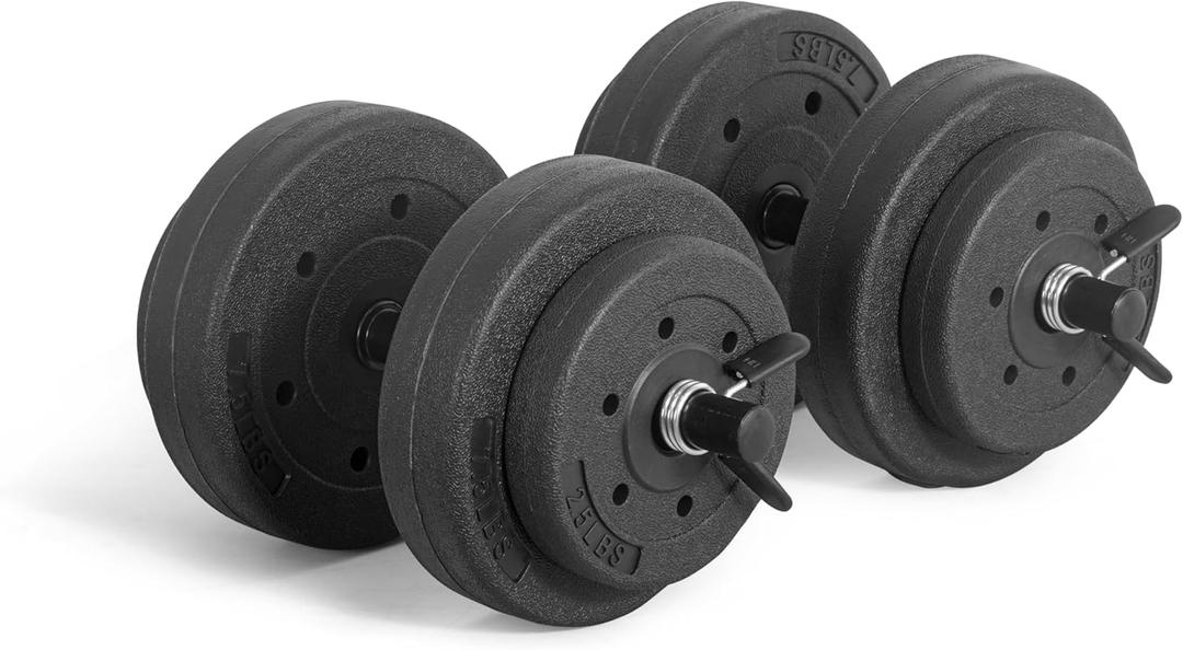 CAP Barbell 40-Pound Adjustable Cement Dumbbell Set  Versatile Vinyl Coated Weights for Home Gym Excellence