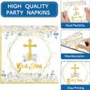 2 x God Bless Plates and Napkins Baptism Theme Party Supplies, First Holy Communion 20 Plates, 20 Napkins for Newborn Baptism Church Cross Party Decoration