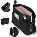 Sightor Nylon Handbag Organizer Insert - Purse Tote Shaper in Bag (Black, Medium)