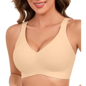 Xcutting Womens Wireless Bras for Women No Underwire Push Up Bra Seamless Full Coverage Everyday Bras Regular and Plus, Size 2XL
