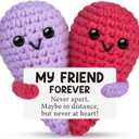 Funny Crochet Love Gifts for My Forever Best Friend,Friendship Bestie Birthday Gifts for Women Men Her Him Female Male Girls Boys,Small Cute Handmade Knitted Stuff with Card,Emotional Friend Support