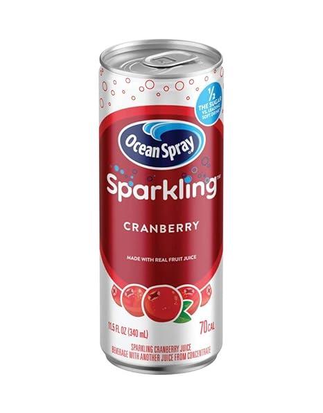 Ocean Spray® Sparkling Cranberry Juice Drink, 11.5 Fl Oz Cans, 4 Count (Pack of 6) BBD: 06/15/2026
