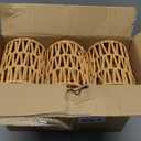 6 PCS Rattan Lamp Shade,Small Wicker Pendant Light Shade - Cylinder Woven Wicker Lampshades Replacement,Paper Rope & Metal Frame,Bohemian Ceiling Hanging Light Shades for Wall Light