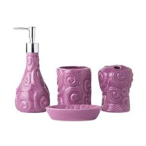 Comfify Designer 3-Piece Bathroom Accessories Set - Toothbrush Holder, Tumbler, and Soap Dish – Glossy Porcelain Finish (Ocean Waves, Aqua Blue) – Holds 15.6oz