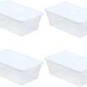 Sterilite Storage Box 13.5" X 8.3" X 4.8", 6 Qt. Clear - Pack of 4