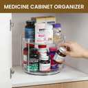 2 Tier Non-Skid Acrylic Lazy Susan Turntable Organizer - Rotating Spice Rack - Spinning Organization Tray for Kitchen, Pantry, Countertop, Closet, Bathroom, Vanity, Medicine Cabinet Organizing, 9.25''