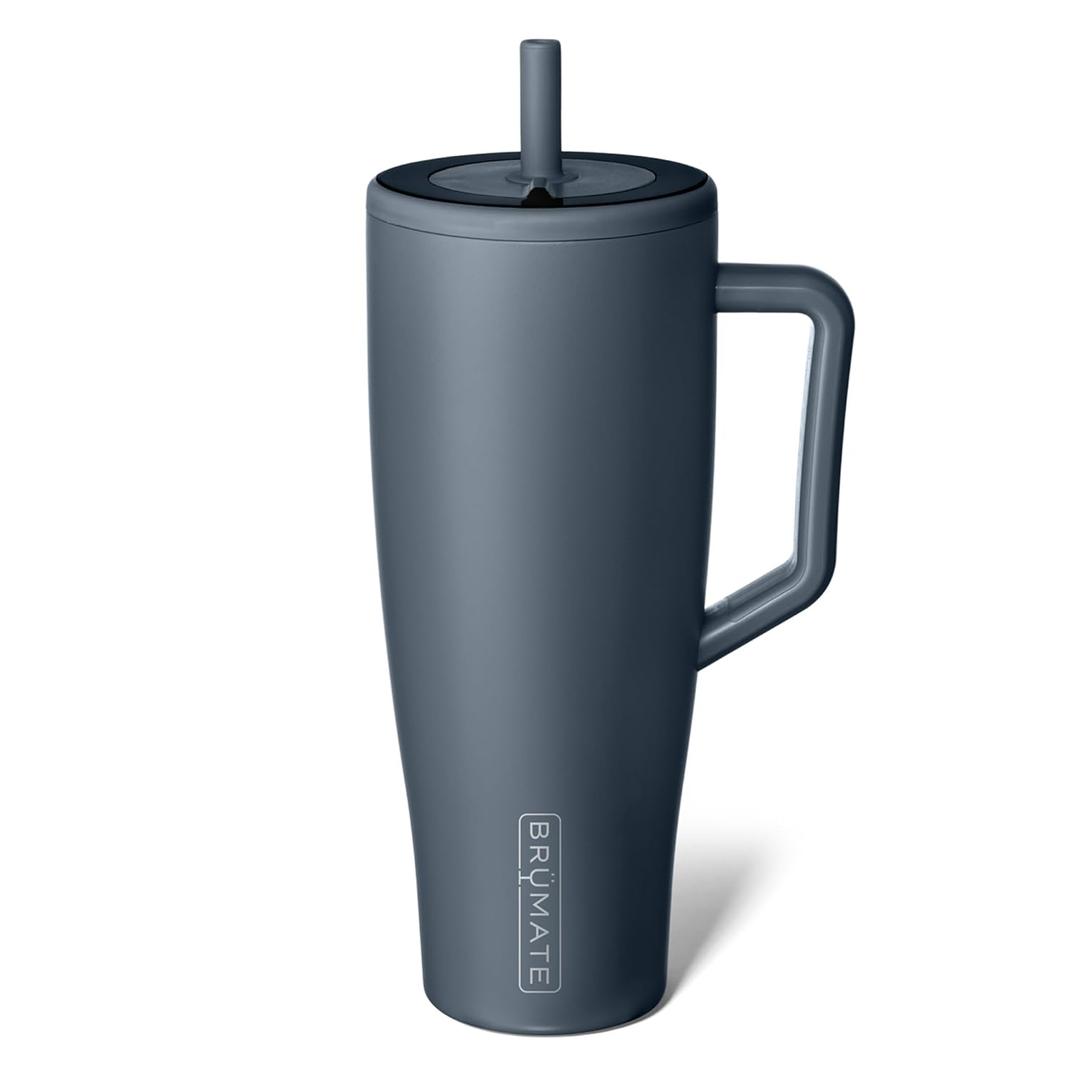 BrMate Era 40 oz Tumbler with Handle & Straw | 100% Leakproof Insulated Water Bottle Tumbler with Lid & Flexible SoftSip Straw | Made of Stainless Steel | Cup Holder Friendly | 40oz (Nightfall Blue)