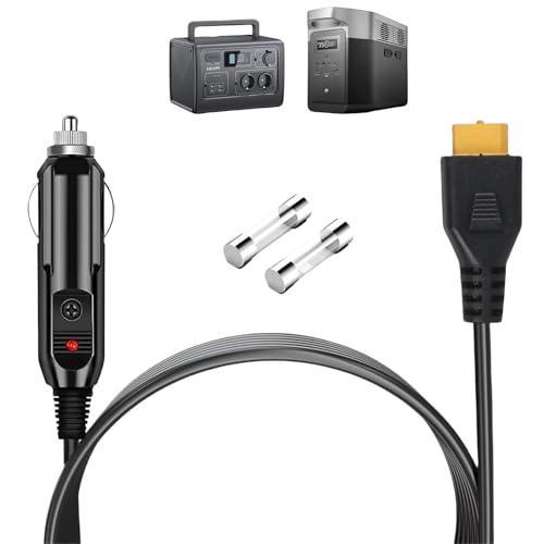 12V/24V XT60 Car Charger Suitable for Ecoflow Delta/River, Bluetti EB55, Anker XT60 and 757/767 connectors Solar Power Plants, Compatible with Ecoflow Wave 2 Cigarette Lighter Cables