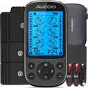 AVCOO Dual Channel TENS Unit Muscle Stimulator, 3-in-1 EMS TENS Machine with 24 Modes & 40 Levels, Rechargeable EMS Massager for Neck, Shoulder & Back Pain Relief with 12 Pads, EVA Case, Black
