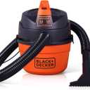 BLACK+DECKER Shop Vacuum Wet and Dry, Small Shop Vac with Accessories, 1 Gallon 1.5 Peak HP, Wall Mount Mini Vacuum for Garage, Home and Pet, 60CFM (BDXV18101P-1H)