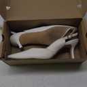 Rilista Women's Slingback Kitten Heels Closed Pointed Toe Backless Wedding Party Dress Pumps Shoes, Size 10