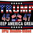 NASIAN 3 Ply Patriotic President 2025 Flags 3x5 Ft Outdoor Double Sided 45th 47th Keep America Great Flags for Outside Yard Bedroom Garden House Decorations Banner